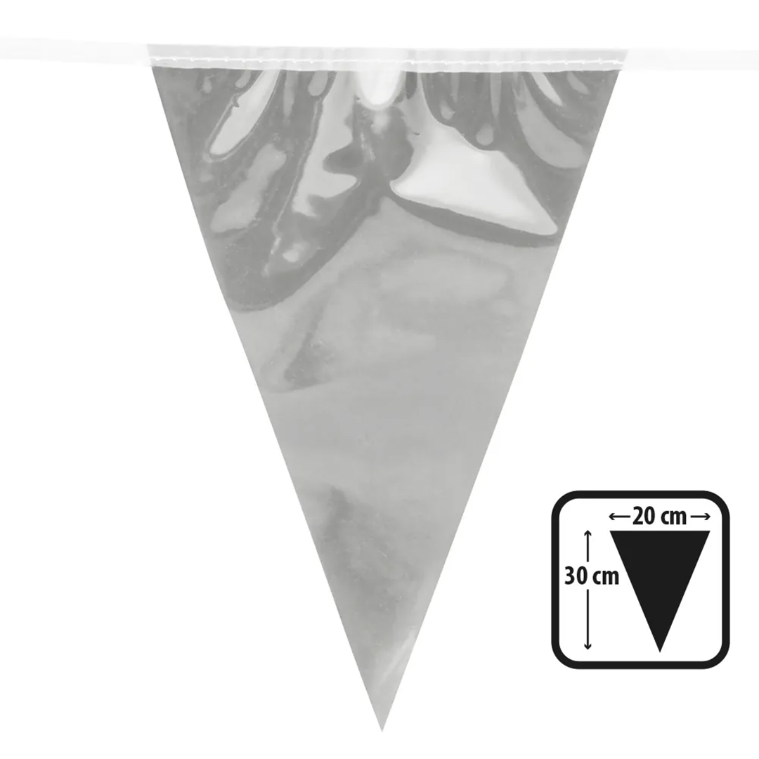 Metallic Silver Foil Pennant Bunting 10m View 3