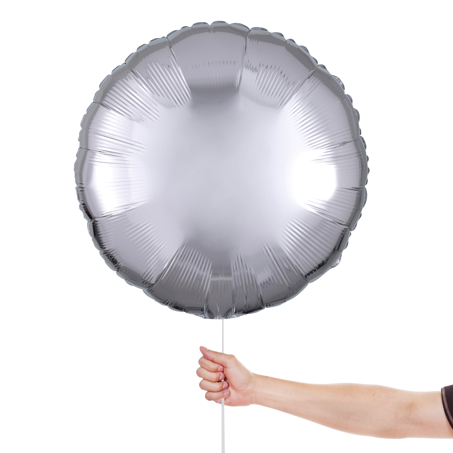 Metallic Silver Round Foil Balloon 43cm / 17 in View 2