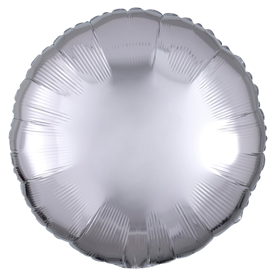 Metallic Silver Round Foil Balloon 43cm / 17 in