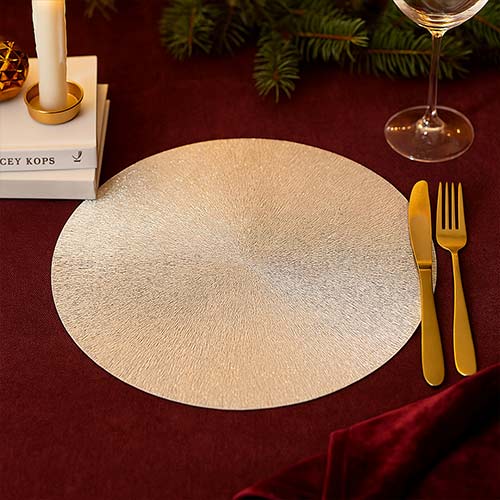 Metallic Silver Shimmer Placemat 38cm