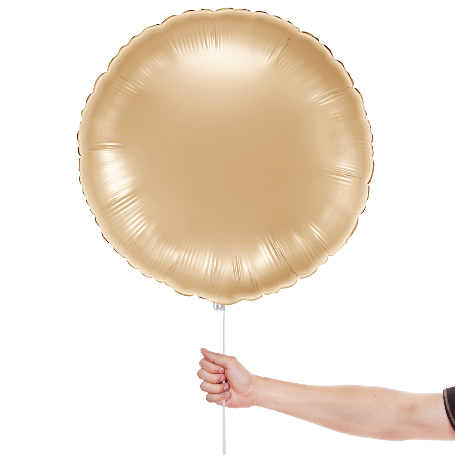 Metallic White Gold Round Foil Balloon 46cm / 18 in View 2