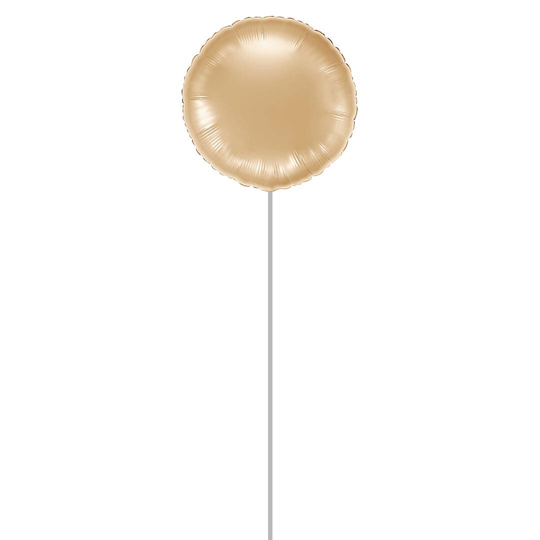Metallic White Gold Round Foil Balloon - Inflated Balloon In A Box Product Gallery Image