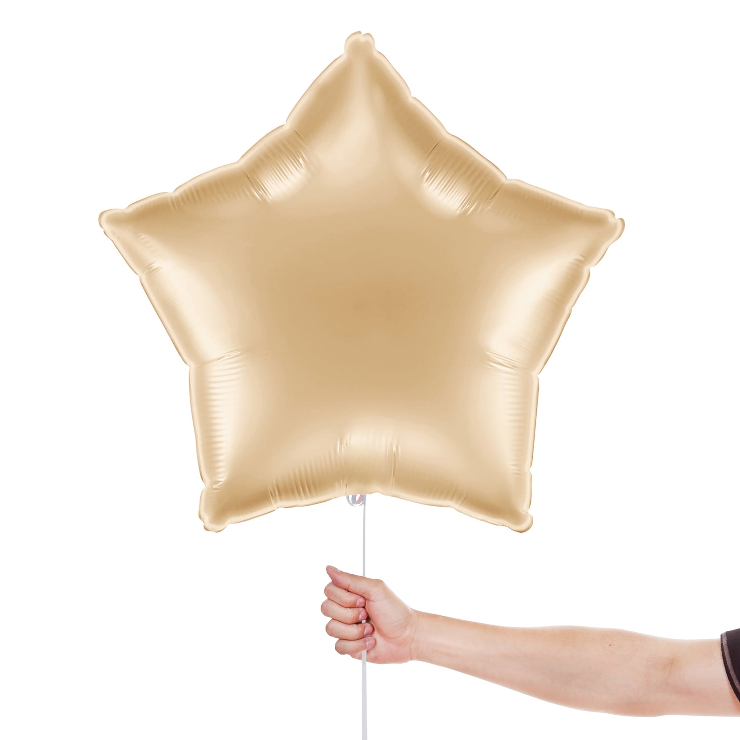 Metallic White Gold Star Shaped Foil Balloon 46cm / 18 in View 2