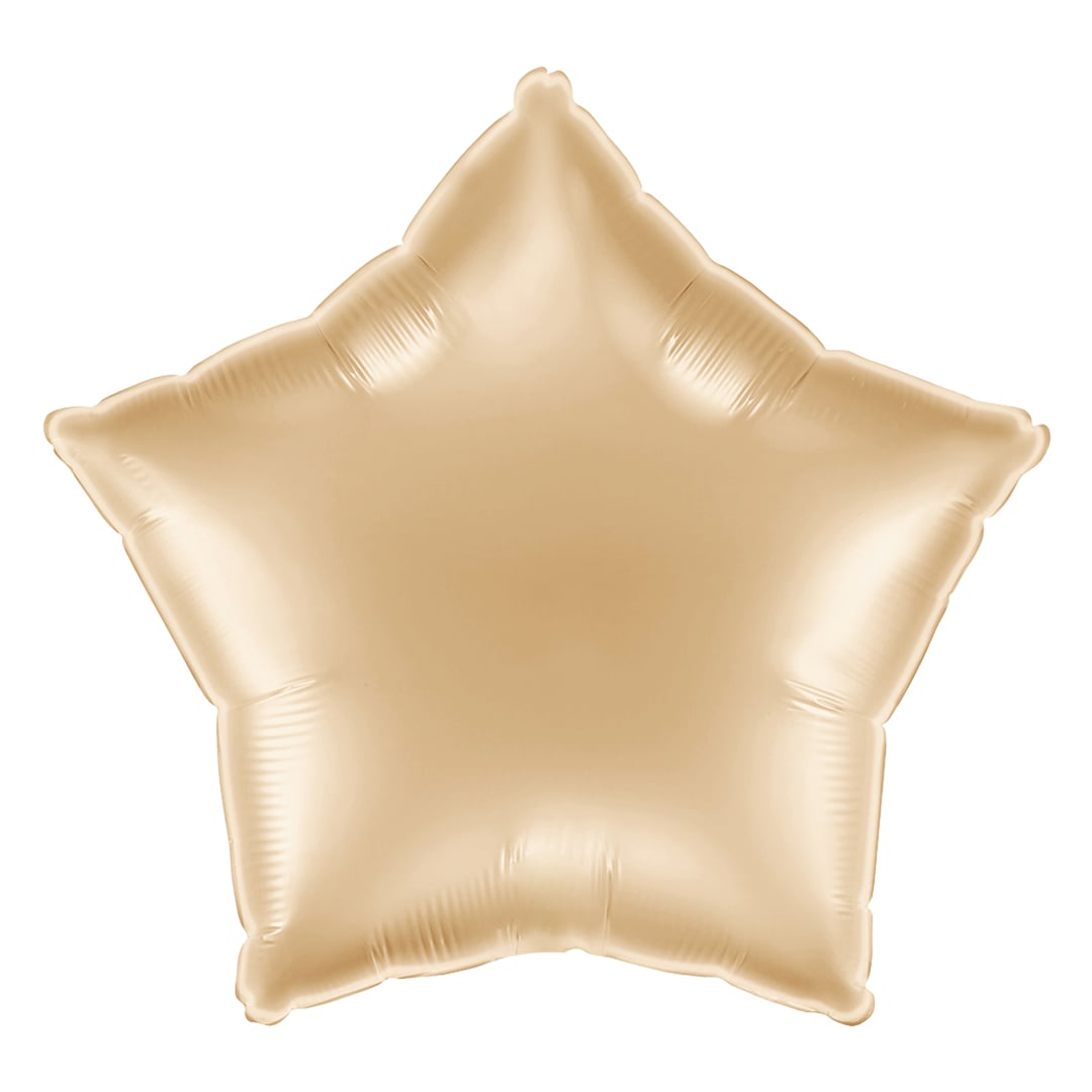 Metallic White Gold Star Shaped Foil Balloon 46cm / 18 in