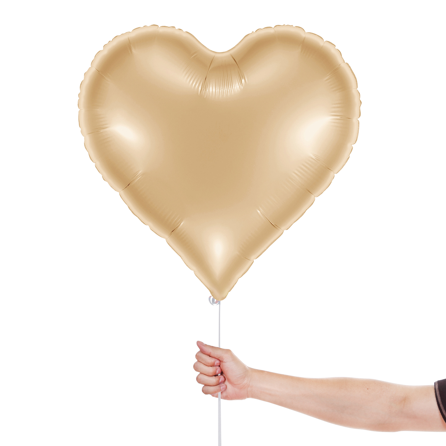 Metallic White Gold Sweetie Heart Shaped Foil Balloon 46cm / 18 in View 2