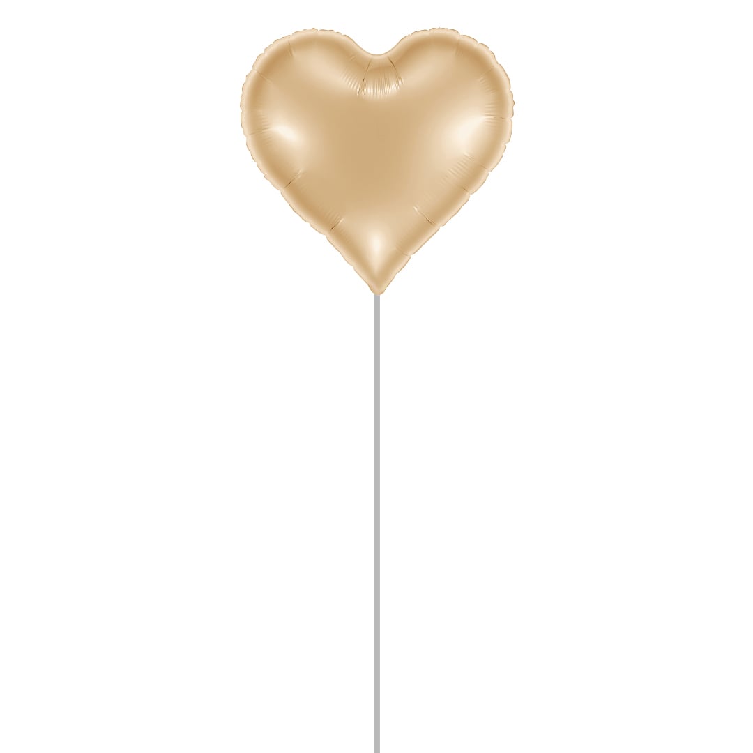 Metallic White Gold Sweetie Heart Shaped Foil Balloon - Inflated Balloon In A Box Product Gallery Image