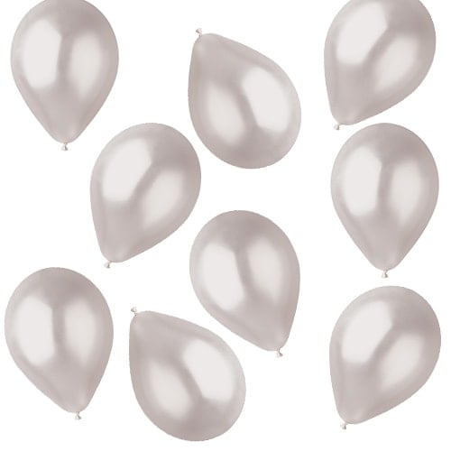 Metallic White Pearl Biodegradable Mini Latex Balloons 13cm / 5 in - Pack of 50 Product Image