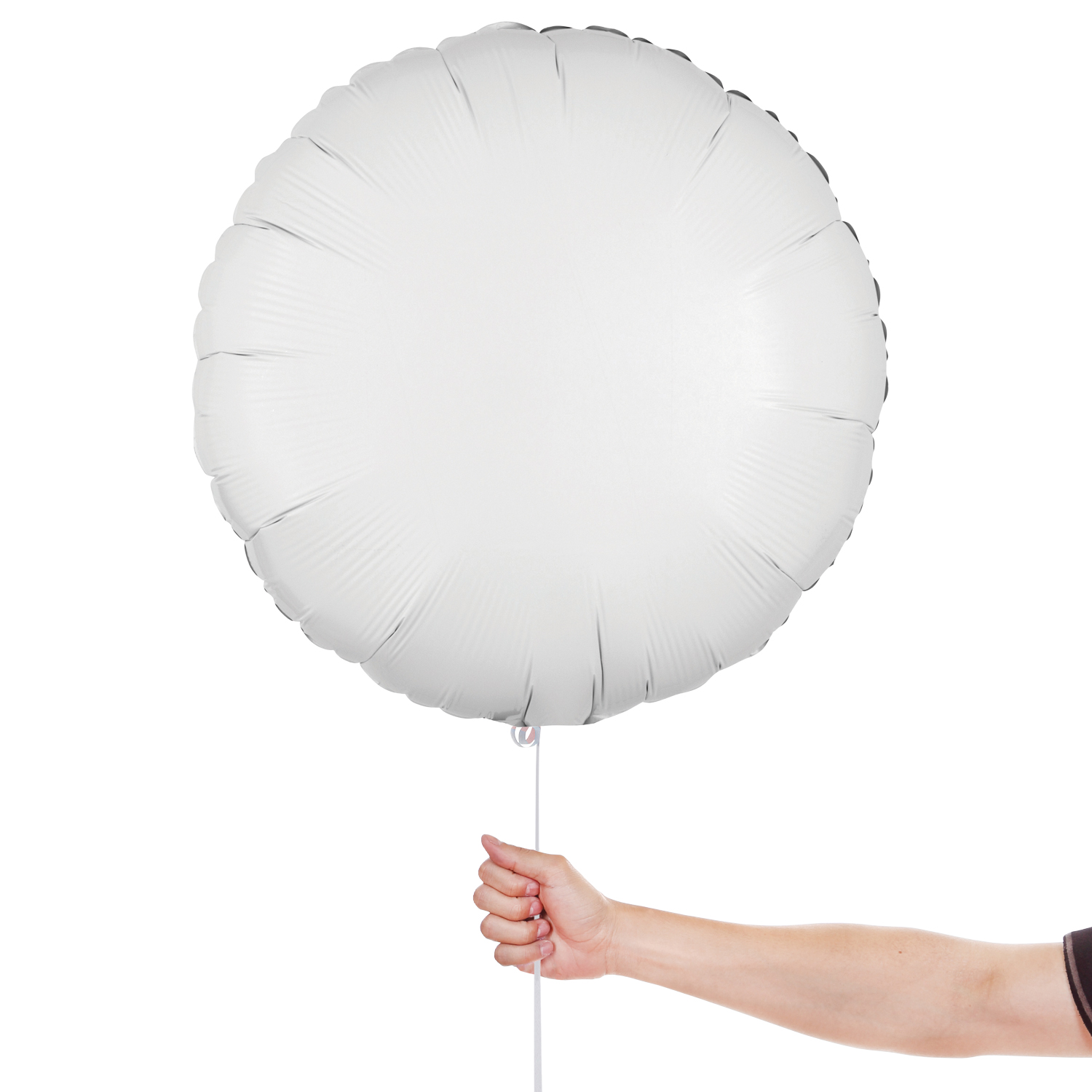 Metallic White Round Foil Balloon 43cm / 17 in View 2