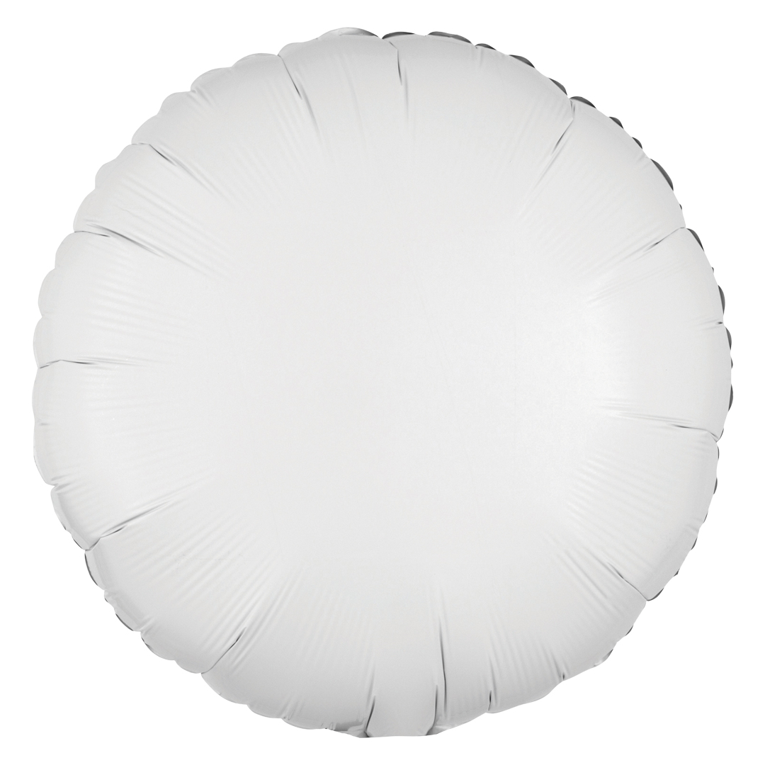 Metallic White Round Foil Balloon 43cm / 17 in