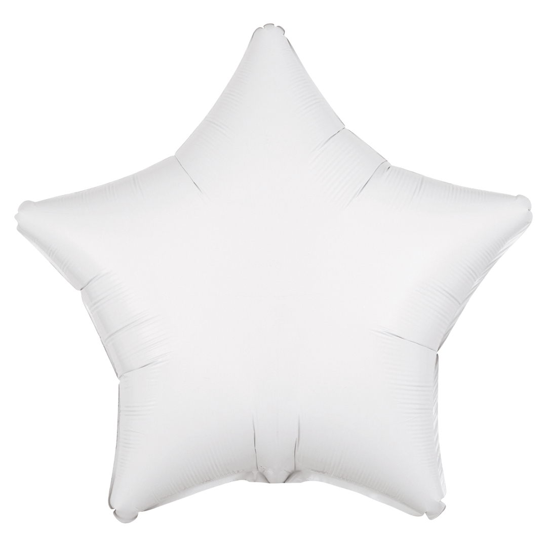 Metallic White Star Foil Balloon 48cm / 19 in