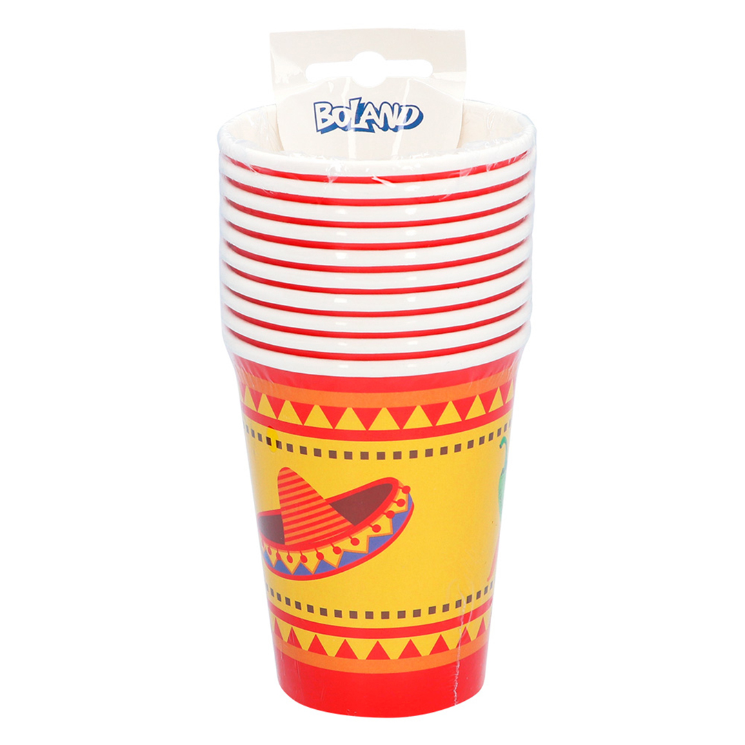 Mexican Fiesta Biodegradable Paper Cups 210ml - Pack of 10 View 5