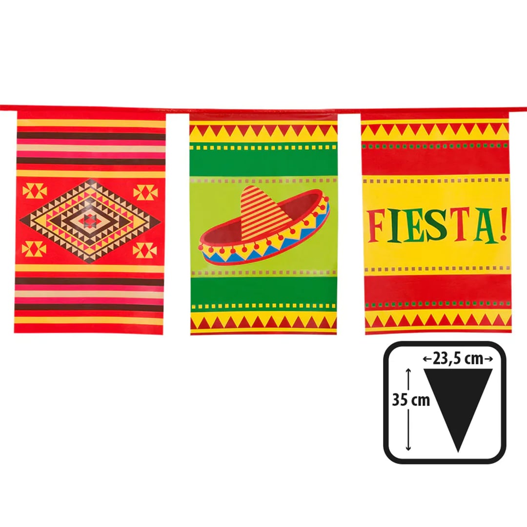 Mexican Fiesta Giant Plastic Bunting 10m View 4