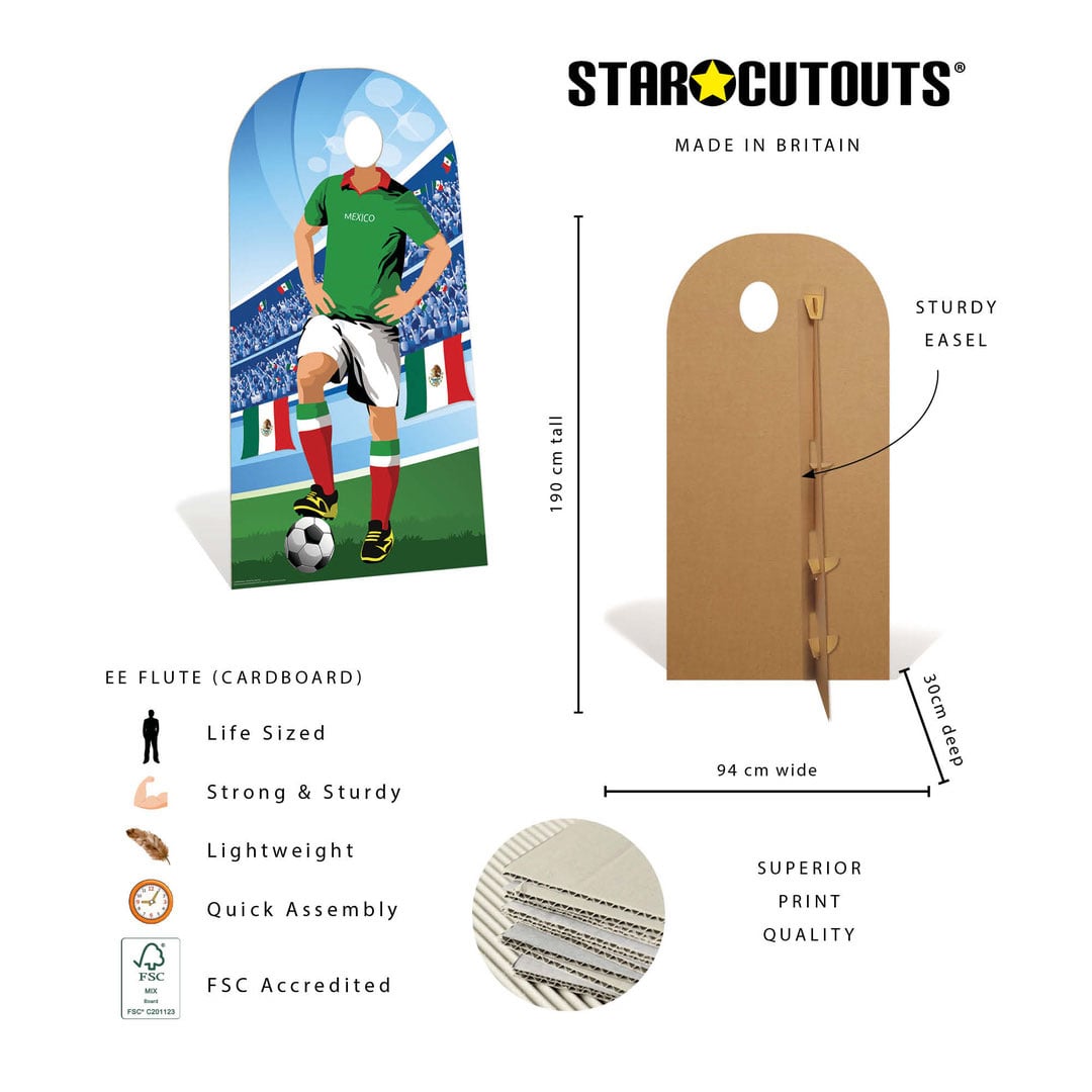 Mexico World Cup International Tournament Football Stand-In Cardboard Cutout 190cm Product Gallery Image