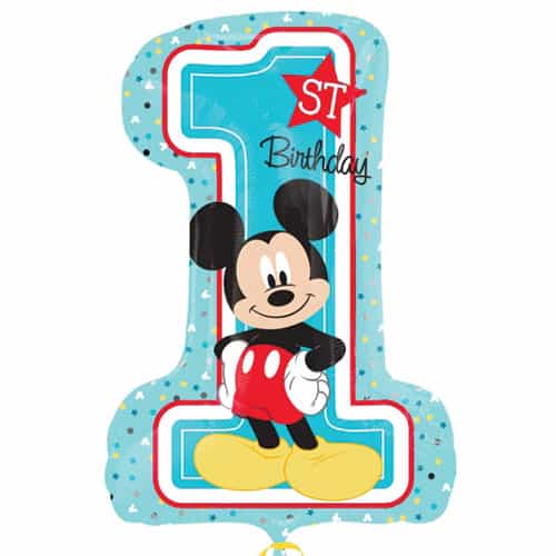 Mickey Mouse 1st Birthday Helium Foil Giant Balloon 71cm / 28 in Product Image