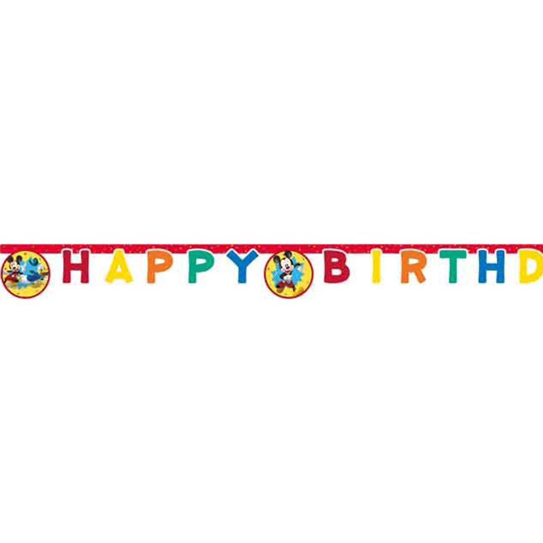 Mickey Mouse Jump Into Fun Disney Happy Birthday Die-Cut Card Banner 2m Product Gallery Image