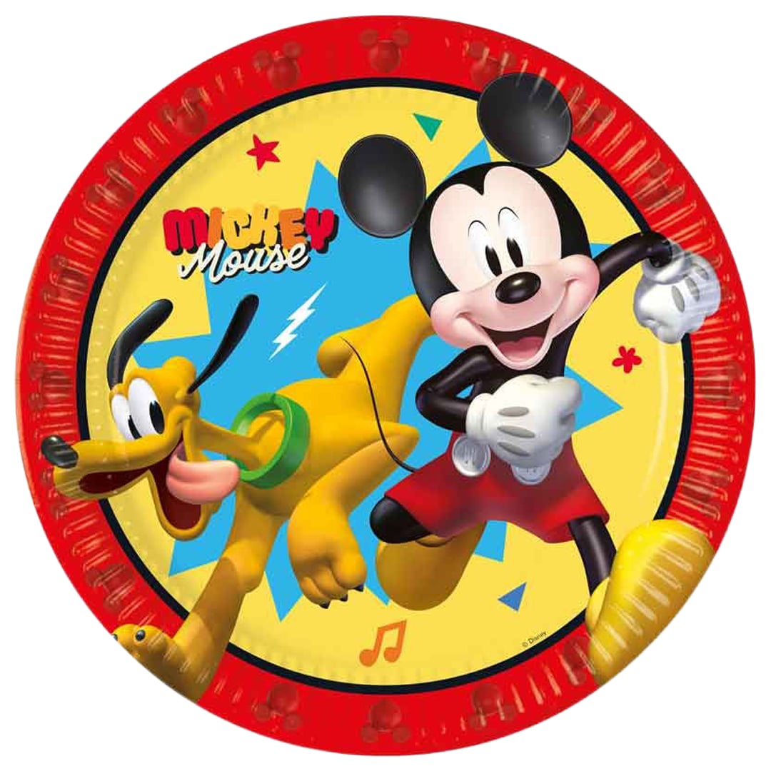 Mickey Mouse Jump Into Fun Disney Junior Round Paper Plates 23cm - Pack of 8