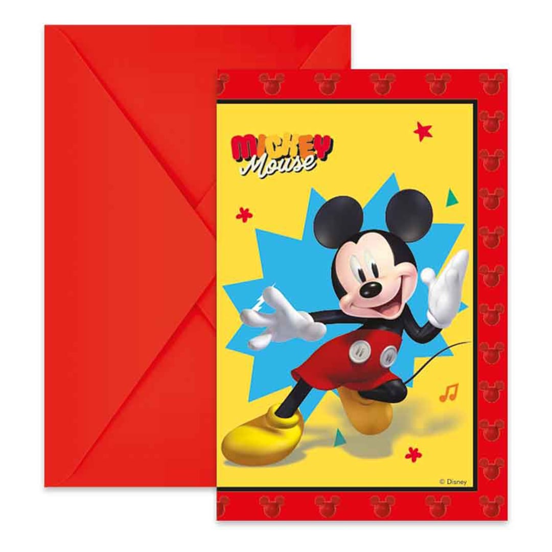 Mickey Mouse Jump Into Fun Disney Party Invitations with Envelopes - Pack of 6