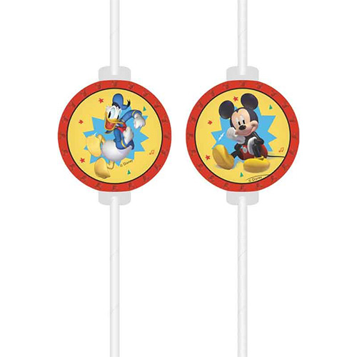 Mickey Mouse Jump Into Fun Paper Medallion Drinking Straws - Pack of 4