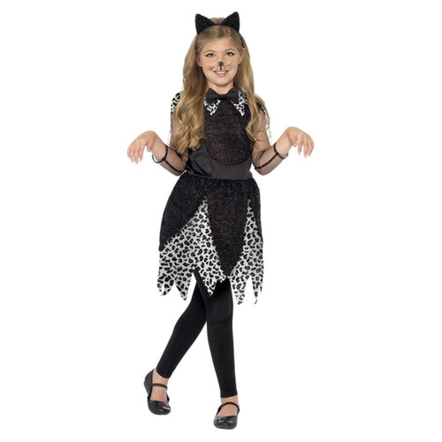 Midnight Cat Girls Deluxe Fancy Dress Costume Kids Small - Age 4-6 Product Gallery Image