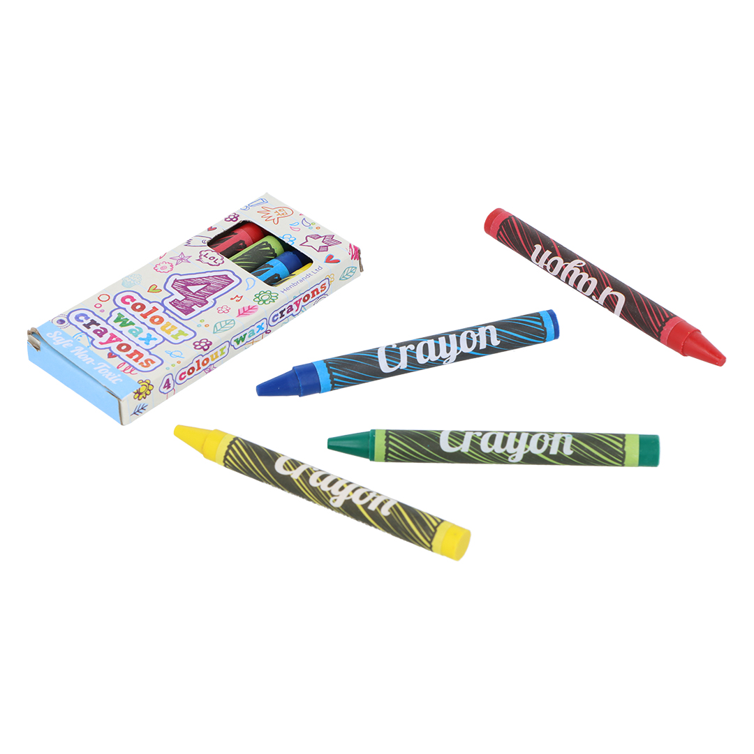 Mini Assorted Colour Wax Crayons in a Box - Pack of 4 Product Gallery Image