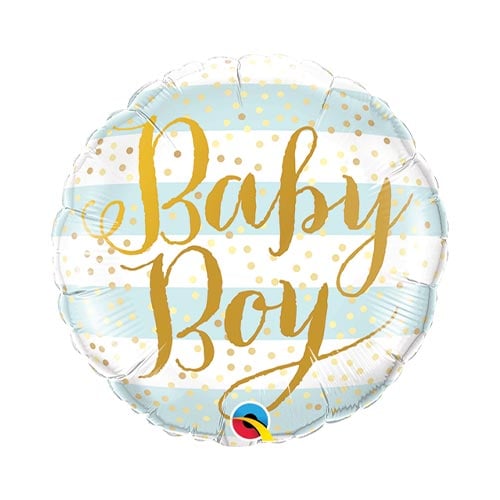 Mini Baby Boy Stripes Air Fill Foil Qualatex Balloon 23cm / 9 in Product Image