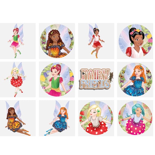 Assorted Fairy Mini Temporary Transfer Tattoo Stickers - Pack of 12 Product Image