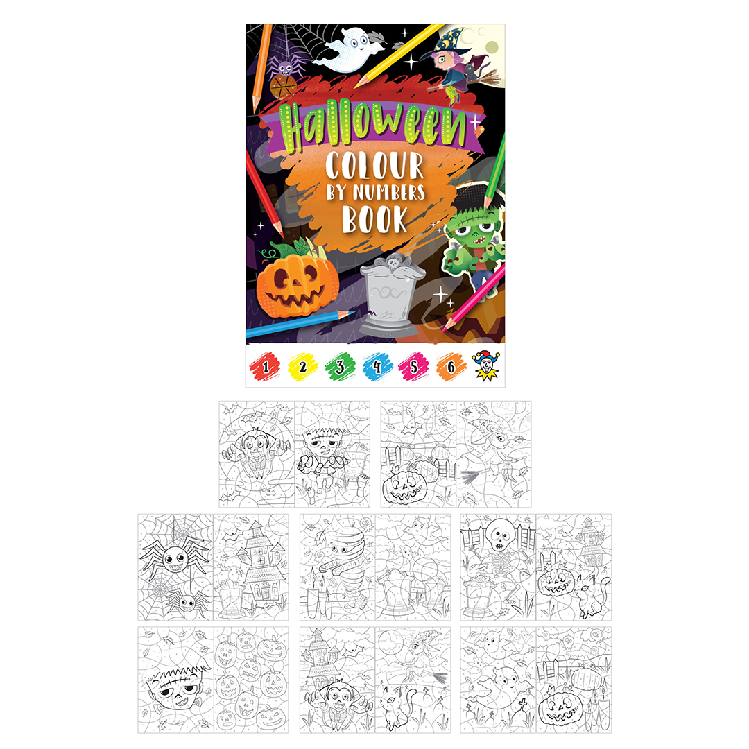 Mini Halloween Colour-By-Numbers Colouring Book 15cm