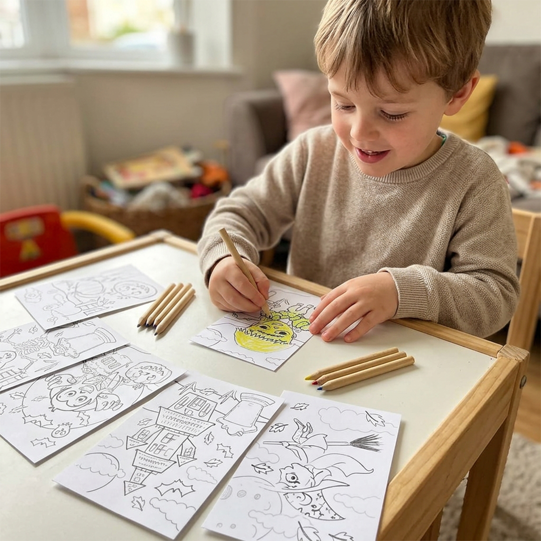 Mini Halloween Colouring Set with Pencils View 2