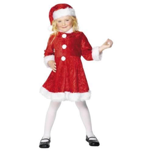 Mini Miss Santa Girls Christmas Fancy Dress Costume Kids Small - Age 4-6 Product Gallery Image