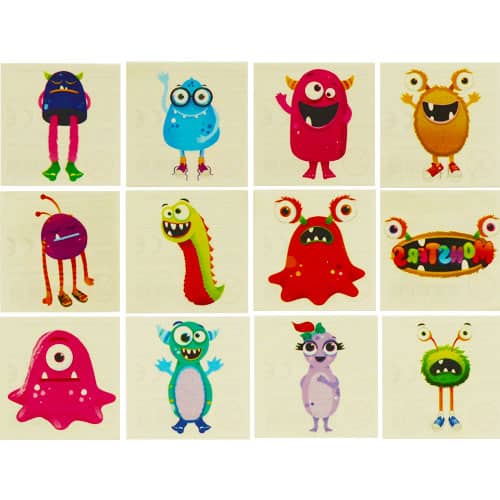 Mini Monster Tattoo Stickers - Pack of 12 Product Image