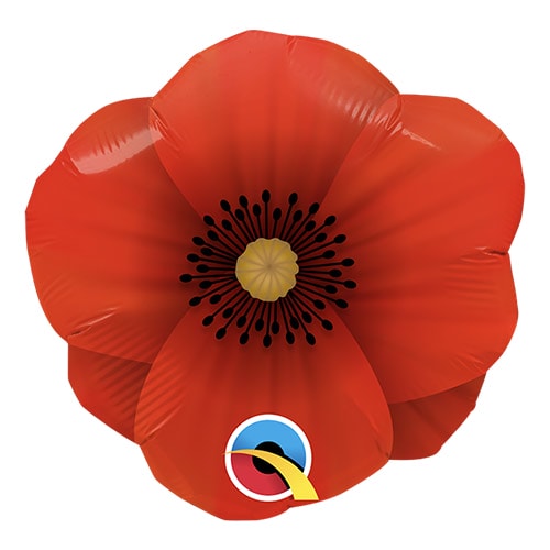 Mini Pretty Poppy Air Fill Foil Qualatex Balloon 36cm / 14 in Product Image