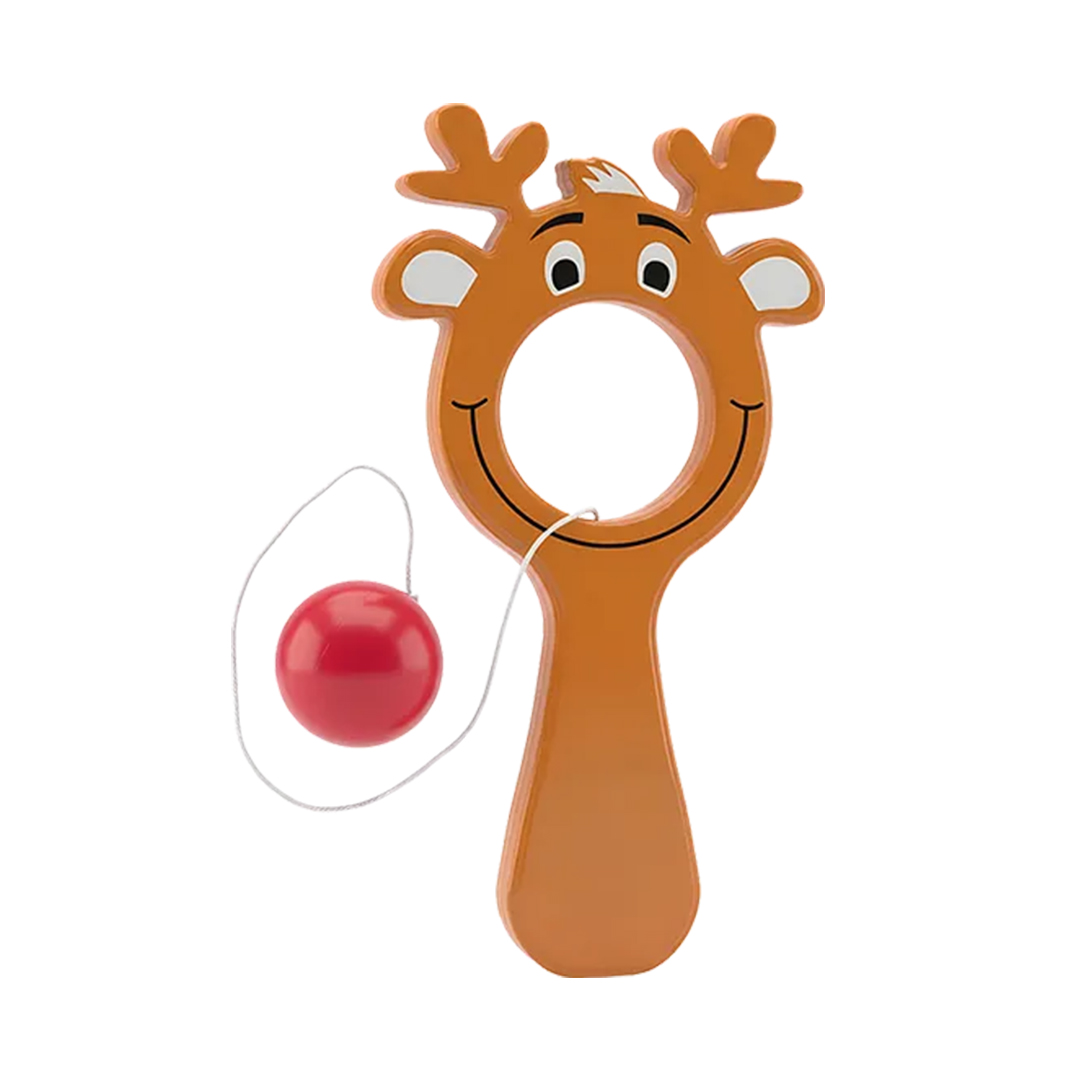 Mini Reindeer Christmas Bat & Ball Games - Pack of 6
