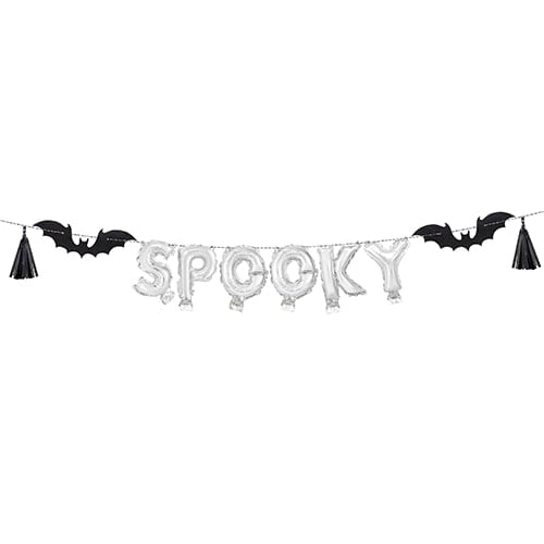 Mini Spooky Halloween Foil Letter Balloon Banner Kit Product Image