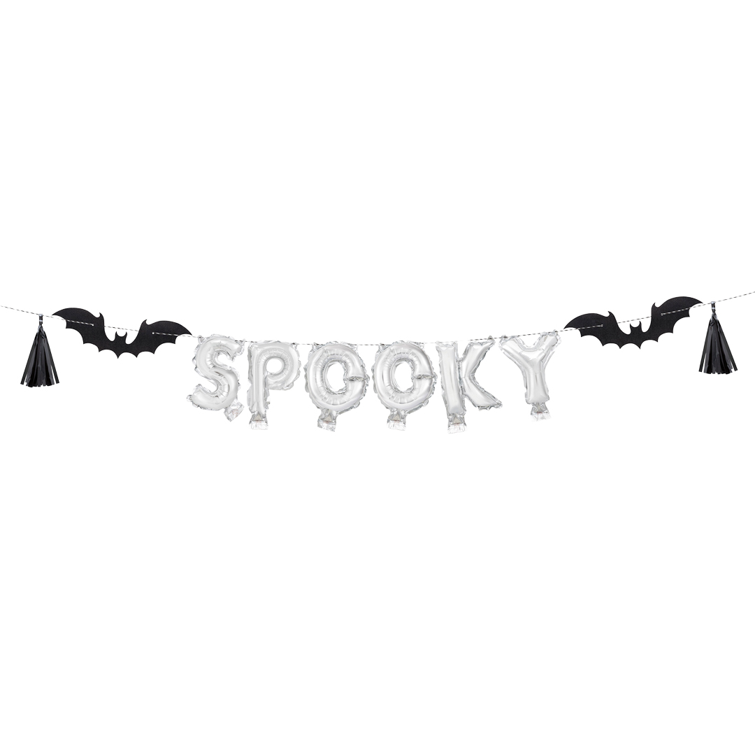Mini Spooky Halloween Foil Letter Balloon Banner Kit