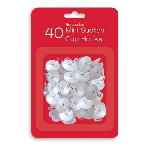 Mini Suction Cups with Hooks - Pack of 40 Product Image
