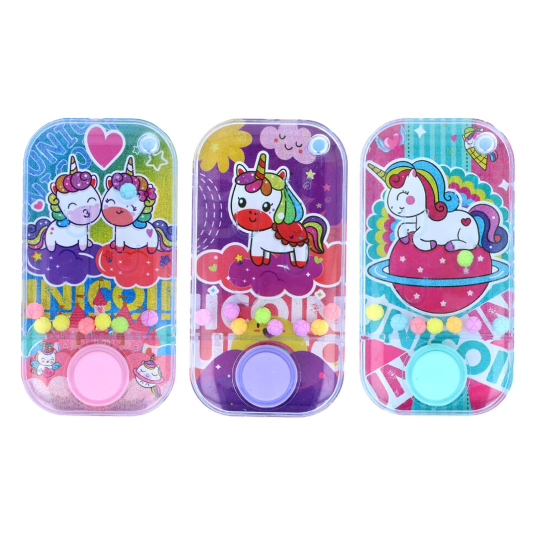 Mini Unicorn Handheld Water Game with Balls 11cm