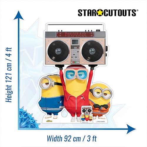 Minions 2 Boombox Group Lifesize Cardboard Cutout 121cm Product Gallery Image