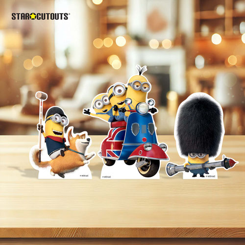 Minions Despicable Me British Invasion Table Top Cardboard Cutouts - Pack of 3 Product Gallery Image