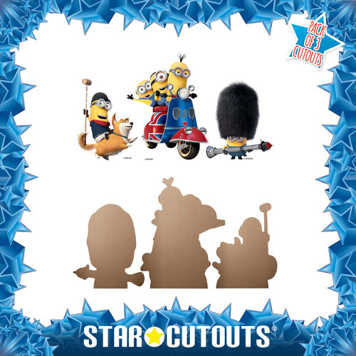Minions Despicable Me British Invasion Table Top Cardboard Cutouts - Pack of 3 Product Gallery Image