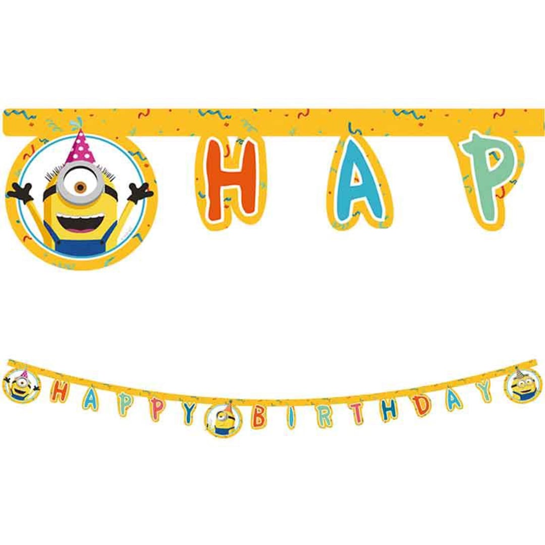 Minions Happy Birthday Die-Cut Card Banner 2m