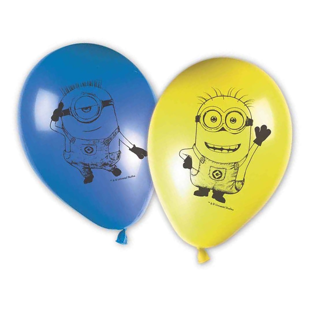 Minions Yellow & Blue Latex Balloons 28cm / 11 in - Pack of 8