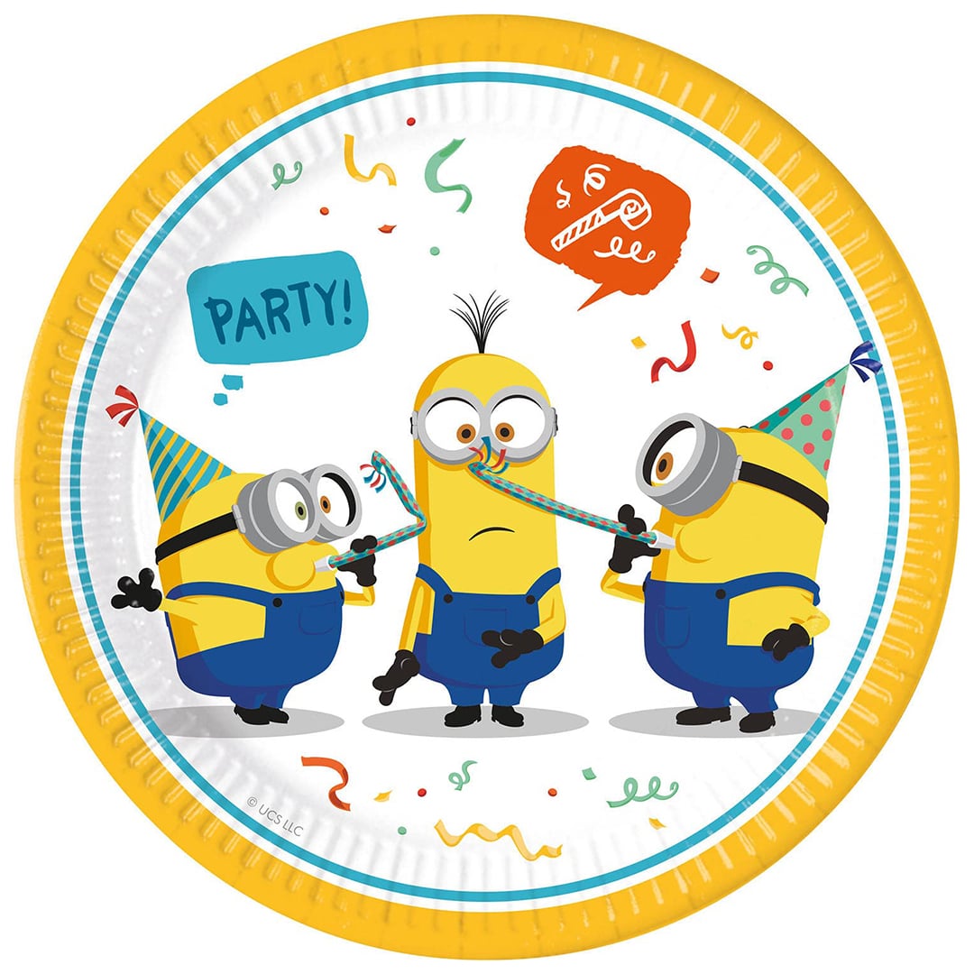 Minions Round Paper Plates 23cm - Pack of 8