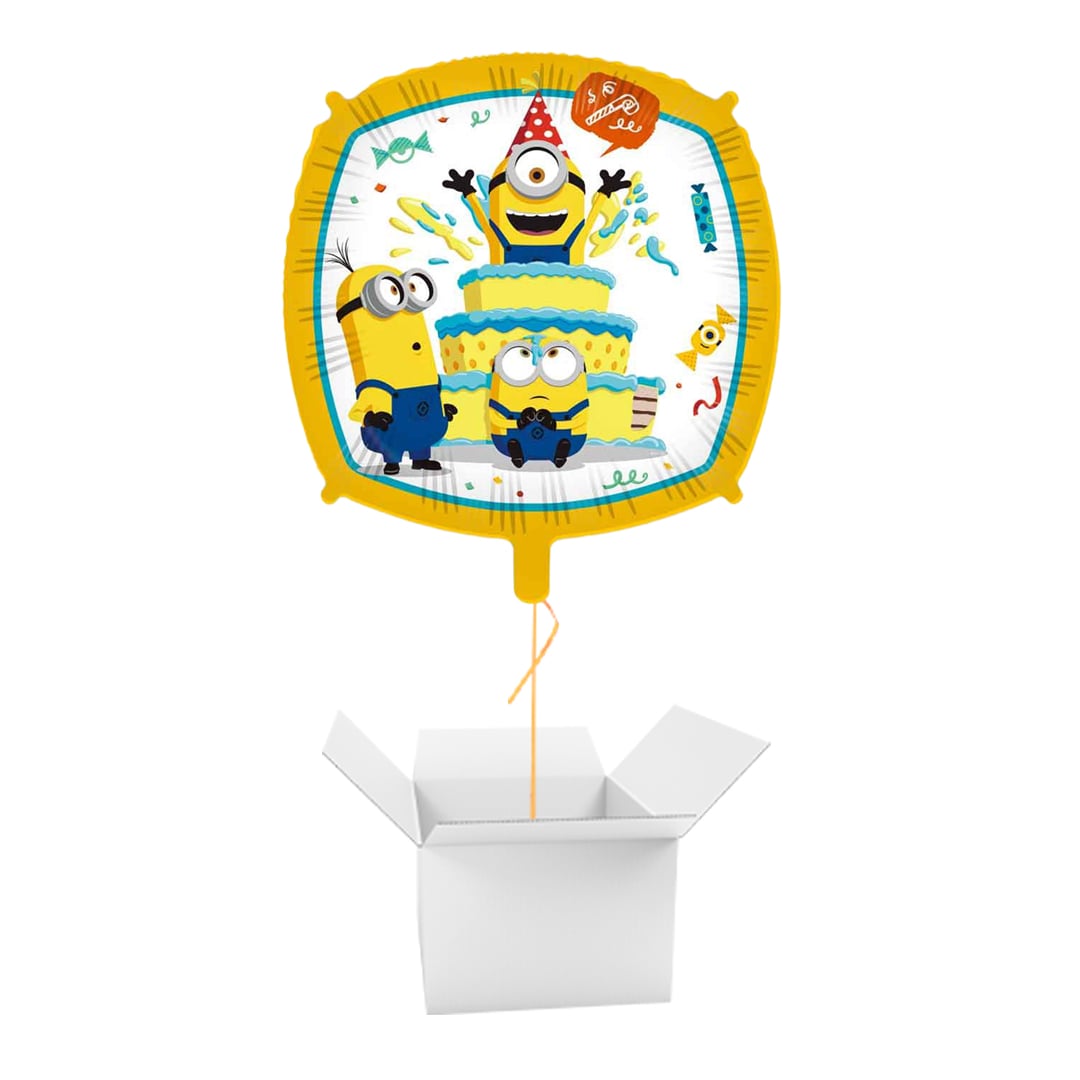Minions Square Foil Balloon - Inflated Balloon in a Box