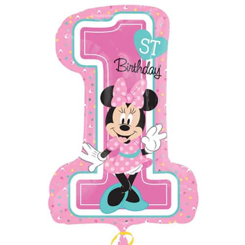 Minnie Mouse 1st Birthday Helium Foil Giant Balloon 71cm / 28 in Product Image