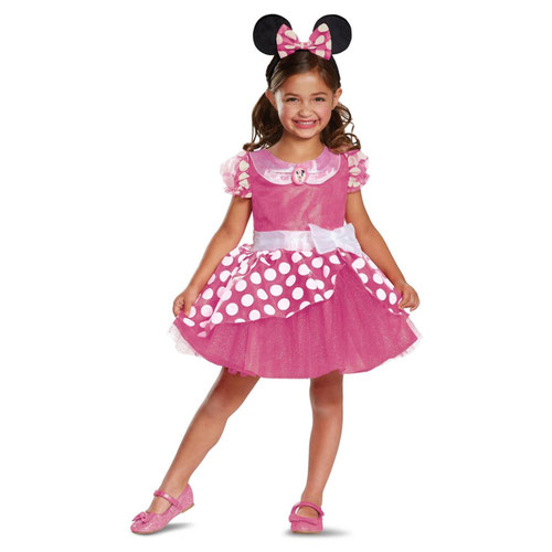 Minnie Mouse Disney Girls Deluxe Fancy Dress Costume Toddler Age 3-4 Product Gallery Image