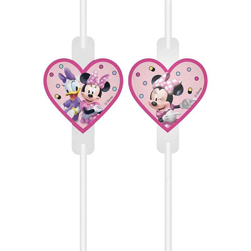 Minnie Mouse Junior Disney Paper Medallion Drinking Straws - Pack of 4
