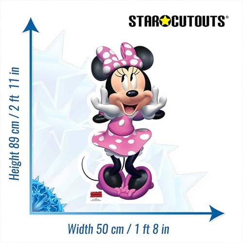 Minnie Mouse Pink Happy Smile Star Mini Cardboard Cutout 89cm 