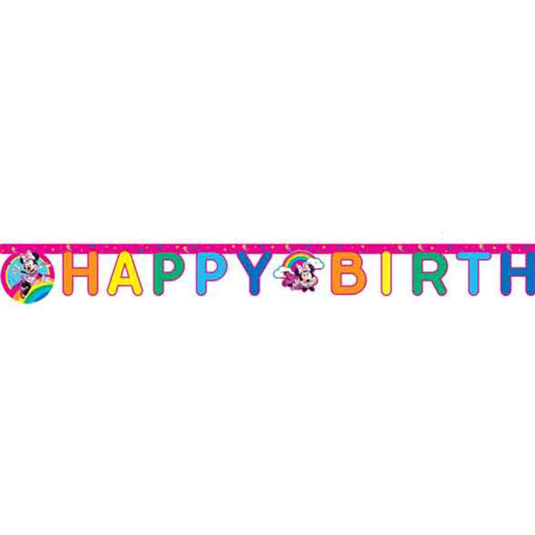 Minnie Mouse Rainbow Disney Junior Happy Birthday Die-Cut Letter Card Banner 2m View 2