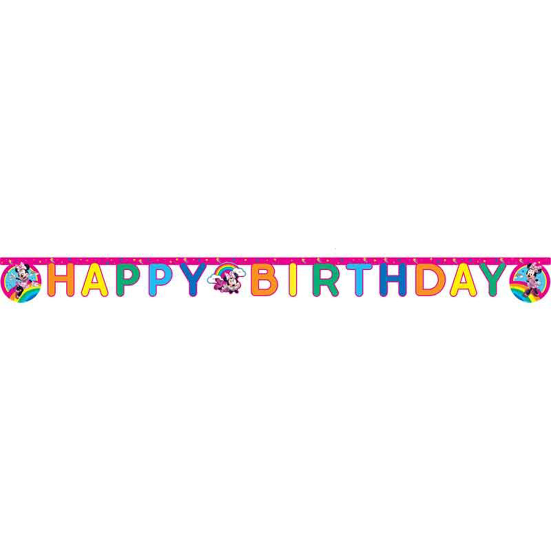 Minnie Mouse Rainbow Disney Junior Happy Birthday Die-Cut Letter Card Banner 2m