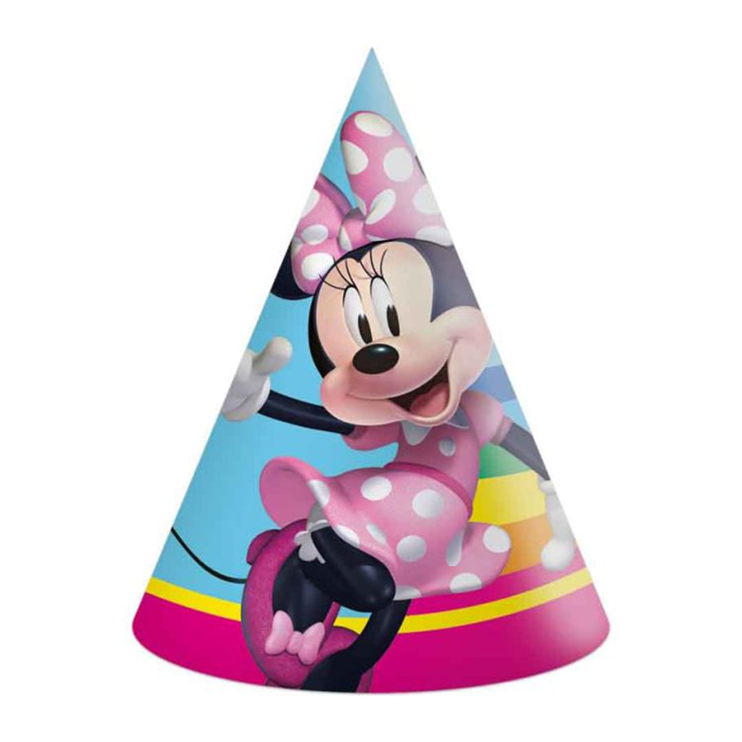Minnie Mouse Rainbow Disney Junior Paper Party Hats - Pack of 6
